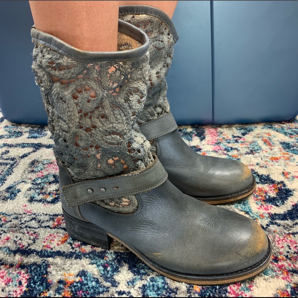 Free people grey lace boots